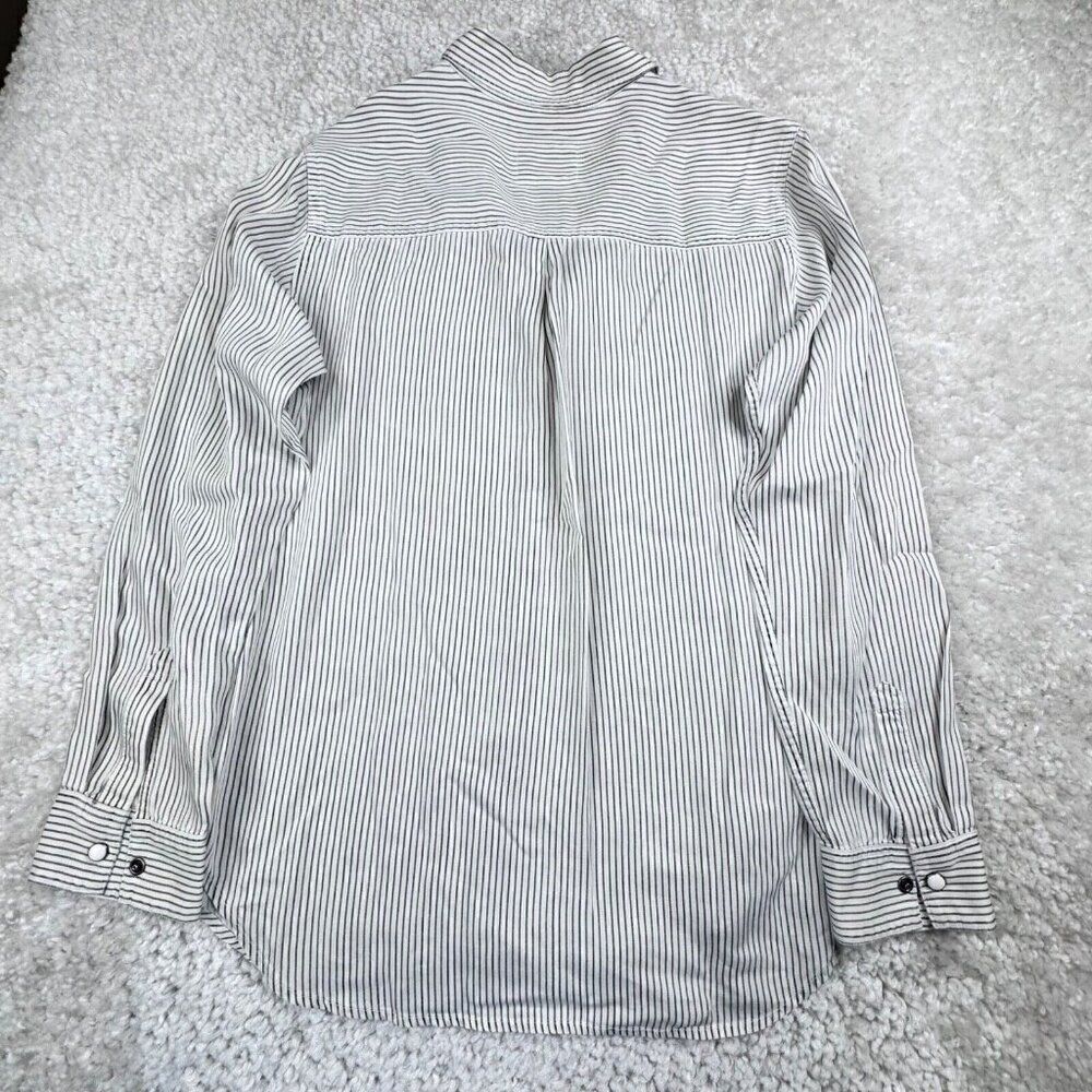 Rails Eliza Pinstripe Snap Button Front Shirt Flaw - image 3